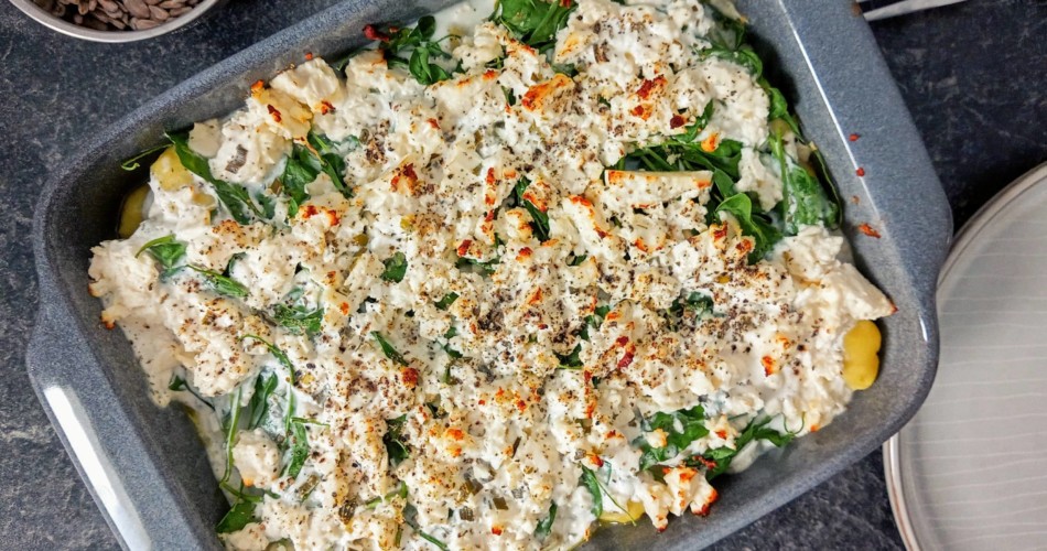 One-Pot-Gnocchi mit Feta, Spinat und Frischkäse