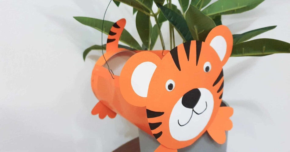 Tiger-Laterne mit Kindern basteln