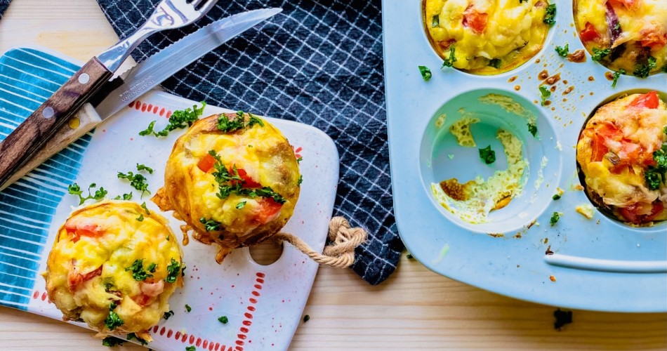 Herzhaftes Frühstück mit Rührei-Muffins