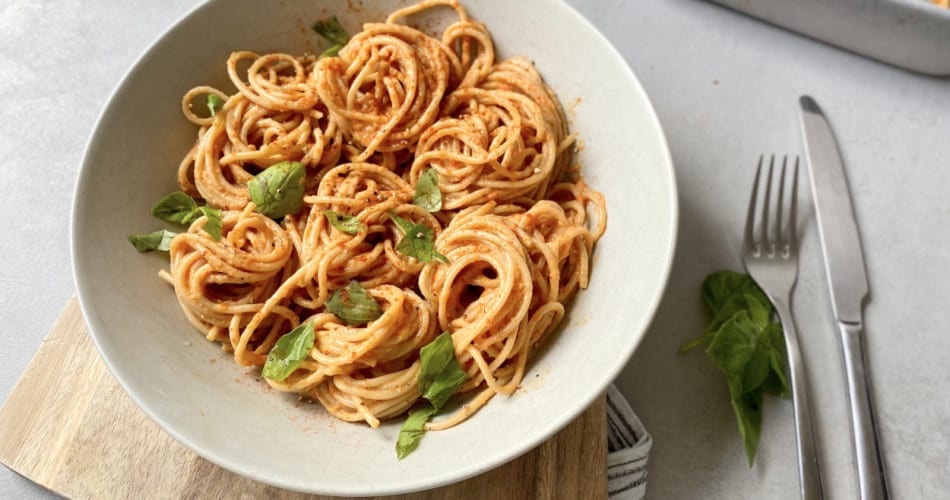 Spaghetti mit Paprikasoße