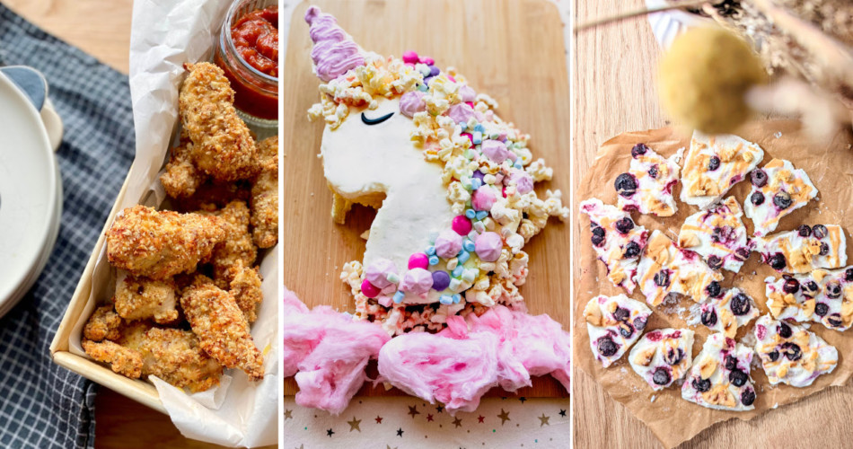 Collage an Essen für den Kindergeburtstag