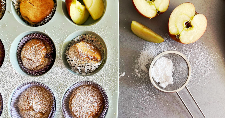 Apfelmuffins ohne Zucker im Muffinblech