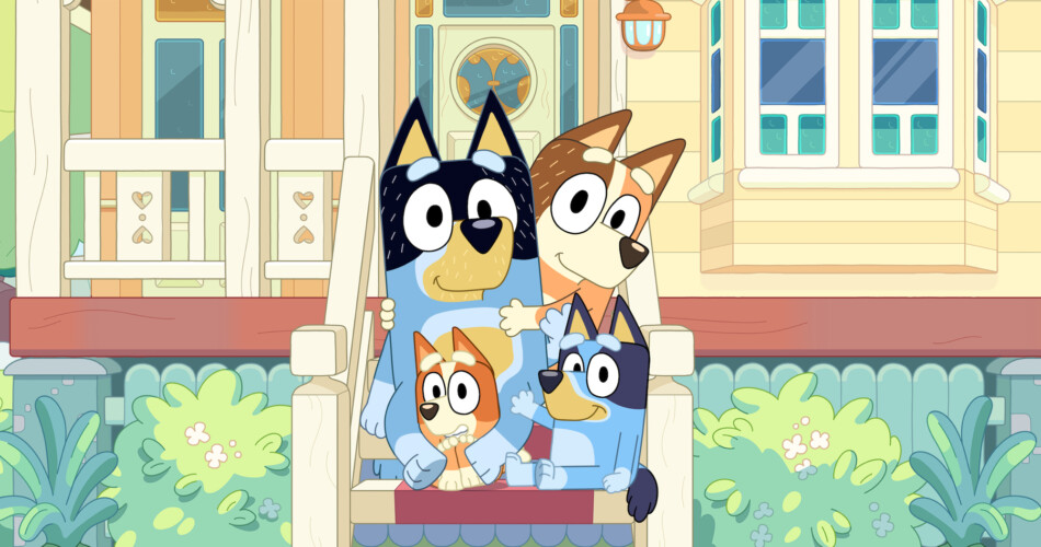 Die Hundefamilie aus der Kinderserie: "Bluey".