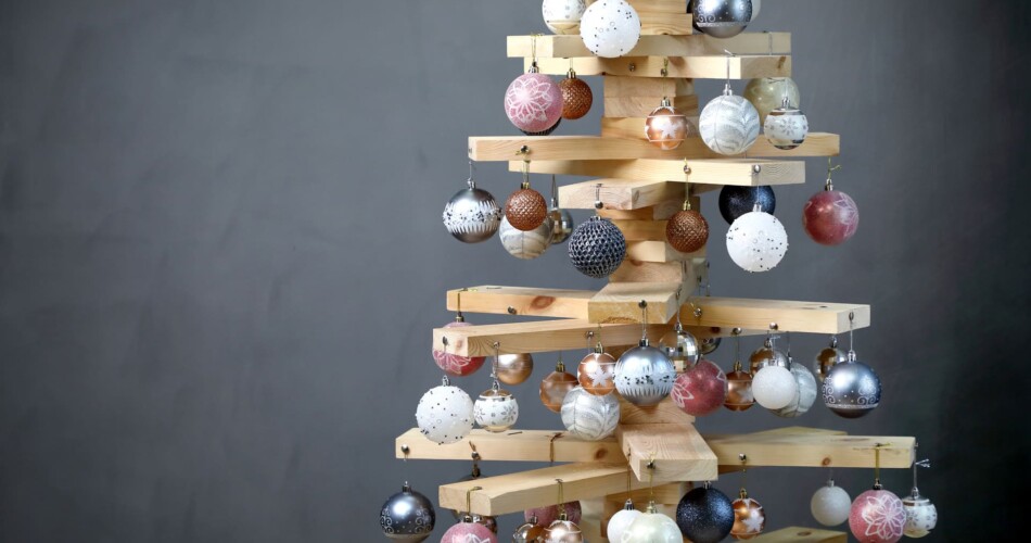 Ein nachhaltiger Weihnachtsbaum zu Weihnachten.